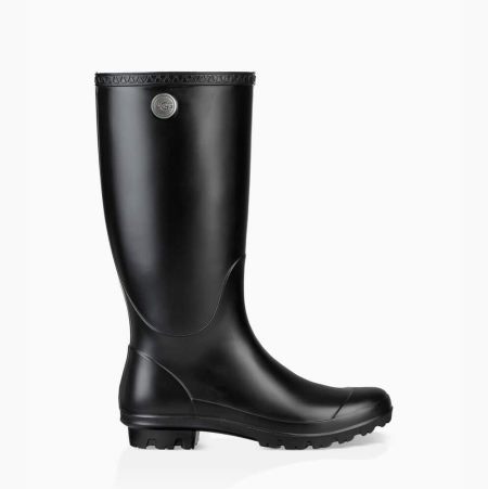 UGG Shelby Matte Black Rain Boots for Women (UQVL78164)